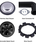 Components of Designer Series 1-1/4 HP Food Waste Disposer With Powerful Permanent Magnet Motor No Jam Stainless Impellers