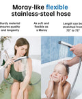 All Metal 10 Inch Rainfall Shower Head With Handheld Spray Combo with 71 inch stainless steel hose in use