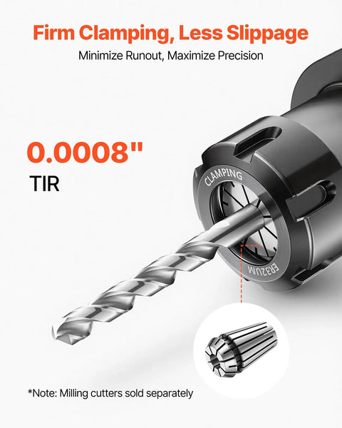 Shop Tested ER16 Collet Set 12 Piece 1/16 To 13/32 Inch High Precision Spring Collet Chuck clamping down on drill bit.