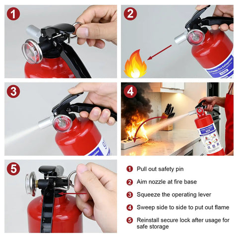 Two Pack Two Point Five Lb Abc Dry Chemical Fire Extinguishers Rated 1A 10B C For Kitchen Home Rv Boat Business Badass Survival Essentials Rock Solid And Always Ready To Step Up Your Game with usage instructions.