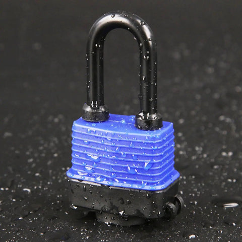 Beefy 4 Pack Keyed Alike Padlocks With Long Shackle Laminated Steel Construction Chrome Finish Same Key Opens All Locks