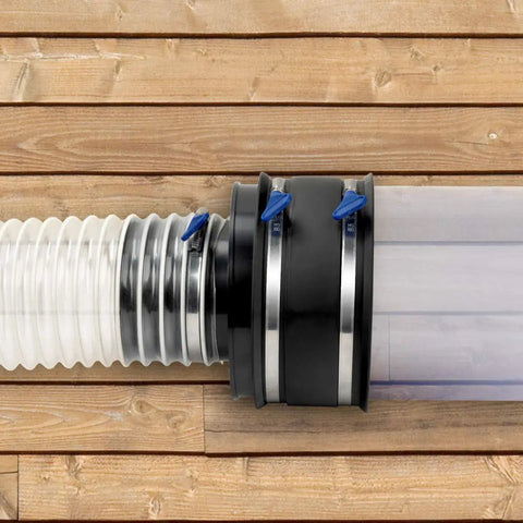 4 Inch Dust Control Flex Cuff with Adjustable Key Hose Clamps for a Tight Airtight Seal Between 4 Inch Dust Collection Ports