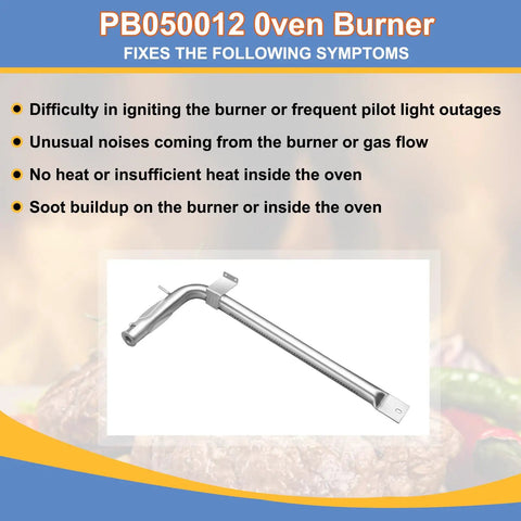 Two Pack Stainless Steel Oven Burner Tubes Gas Replacement For Viking Range 17 Inch Fits EVGIC305 EVGIC365 VGIC305 VGIC367