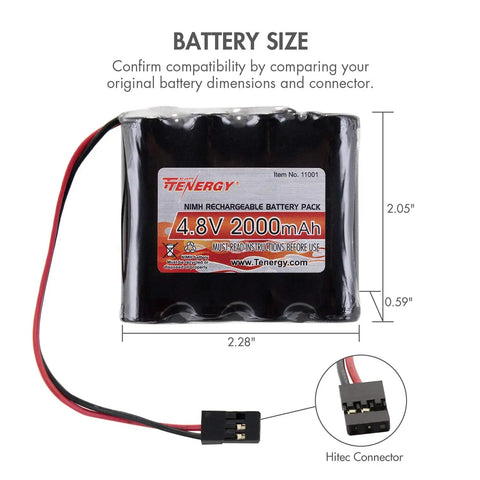 Beefy 2000mAh 4.8V NiMH RC Receiver Battery Pack With Hitec Connectors For Long Lasting Power In RC Receivers And Planes