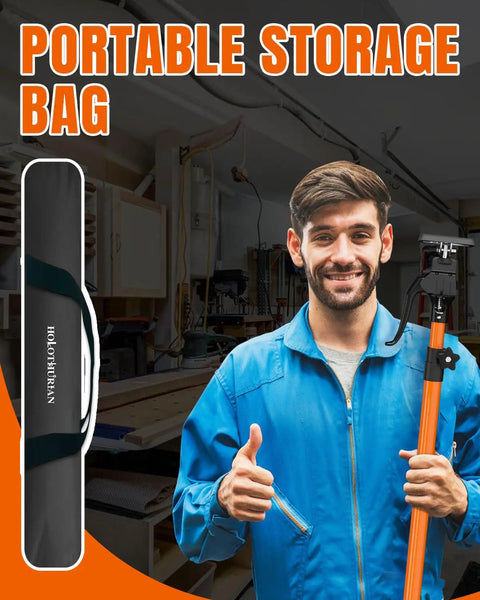 Get The Crew With This Adjustable Cabinet Jack Support Pole displayed in a portable storage bag, ideal for easy transport and organization.