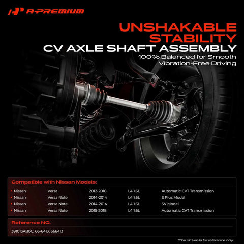 CV Axle Shaft Assembly For Nissan Versa And Versa Note Front Left Driver Side 2012-2018 1.6L L4 Auto CVT