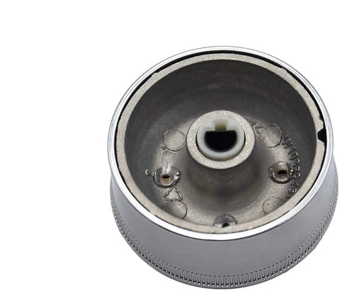 Close-up of Gas Range Burner Control Knob Replacement, Model Specific, 2 Pack, Easy Install, 1-7/8 Inch Stainless Knob, backside view