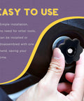 Hand using a Slick Black M6 Star Knob With Female Thread And Solid Clamping Grip for easy adjustment on machinery.