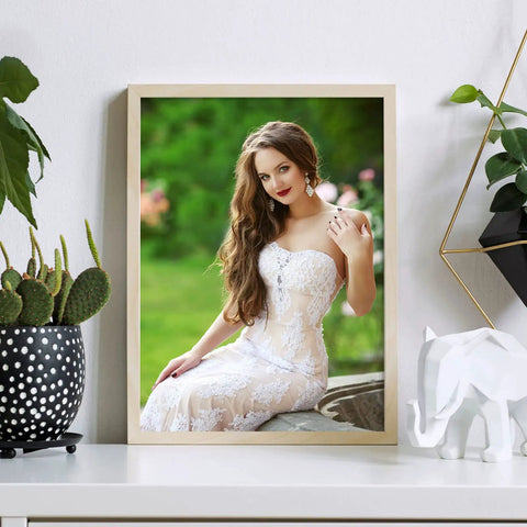 Framed photo on shelf with 36 Pcs Sublimation Canvas Blanks 8.5 x 11 Inches Double Sided Printable Inkjet Canvas Pads For Heat Transfer