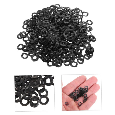 Spring Steel Wave Washers Kit, 500-Piece Assortment For Electrical And Automotive Repairs, Elastic Gaskets To Prevent Bolt Loosening, Sealing Washers For Household Appliances And DIY Projects, black wave washers