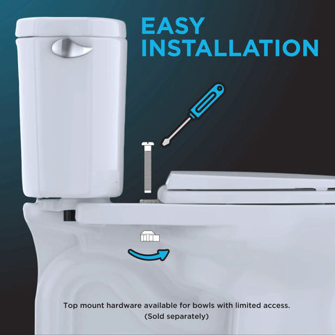 Easy installation of Guinevere SoftClose Elongated Toilet Seat And Lid Ebony Durable High Gloss Polypropylene Slow Close Upgrade