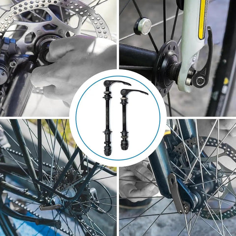 Bike Quick Release Skewer Set 1 Pair Front 120mm MTB Road Wheel Axle Aluminum Alloy Hollow Shaft With Springs End Caps