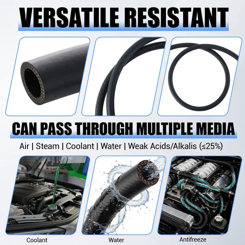 Versatile Prime Grade Epdm Heater Hose For Radiator Cooling Systems, 3/8 Inch Inner Diameter, flexible black tubing for coolant and water.