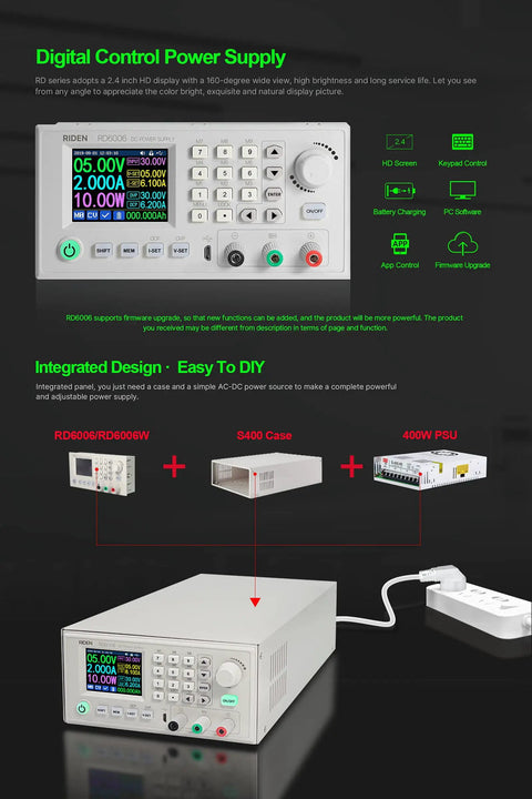 6006 60V 6A DC DC Step Down Power Supply Kit With D6006 Case And 400W PSU Unassembled Includes S400 Case And All Parts
