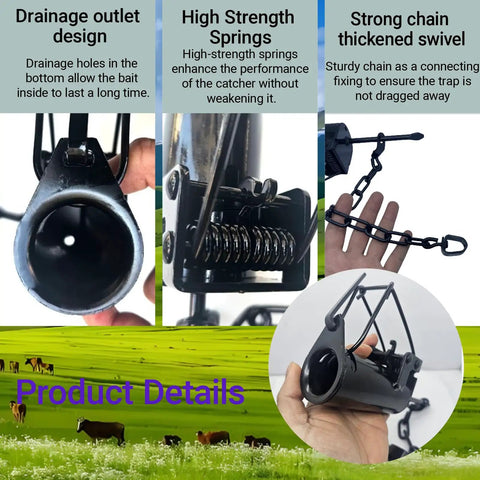 Heavy Duty Dog Tie Out System With Ground Anchor And 26 Inch Steel Chain Built Different For Pasture Or Yard showing drainage outlet design and high strength springs.