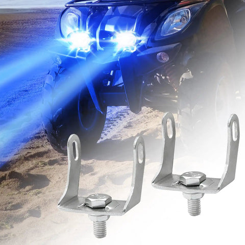 2 Pack Adjustable Motorcycle Spotlight Mounting Brackets For Off Road Bikes And Scooters, alloy mounts and bright fog lights