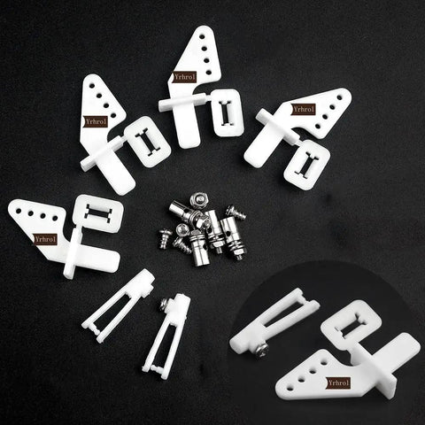 Adjustable Push Rod Connector Linkage Stoppers 1.3mm With Nylon Control Horns 21x10mm And Z Push Rods 1.2x210mm RC Aircraft Kit