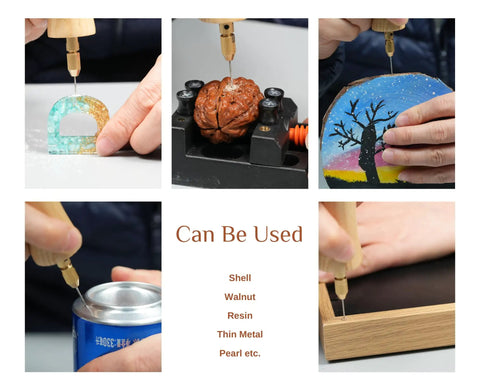 Electric Resin Drill Set With Premium Wooden Body Handheld Jewelry Drill For Resin Art And DIY Crafts drilling various materials
