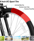Trail Ready 26 Inch Mountain Bike For Men And Women 18 Speed Steel Frame tire with anti-slip and puncture proof features