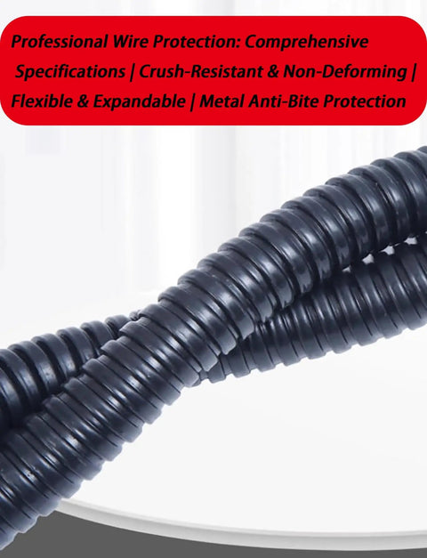 Heavy Duty Flexible Metal Conduit Corrugated Electrical Hose With Pvc Coated Wire Protection Tube One Hundred Meter Roll displayed coiled with black PVC finish.