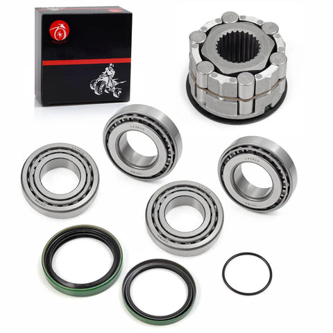 Front Wheel Hub Clutch Rebuild Kit With Premium Bearings And Seals Designed For Slick Offroad Repairs includes bearings and seals.