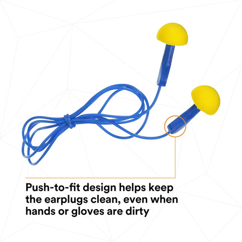 Express Pod Plugs Ear Plugs Corded Push To Fit With Blue Grips And Pillow Pack for clean and hygienic isolation