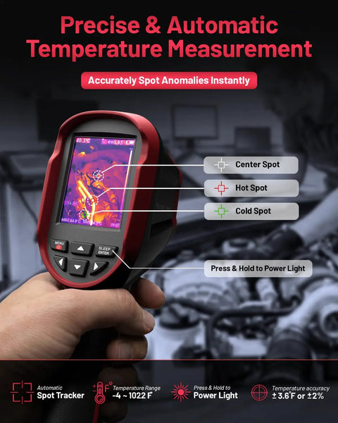 Pro Grade Handheld Infrared Thermal Camera With 240x240 TSIR Imaging displaying thermal image, buttons visible