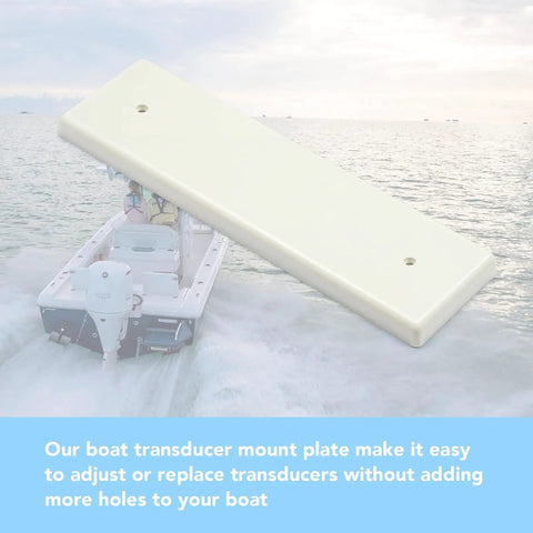 Marine Grade HDPE Transducer Mounting Plate For Fish Finder Mounts, Heavy Duty Transom Saver To Protect Boat Hull, Secure Electronics Installation, 1 Pack on boat