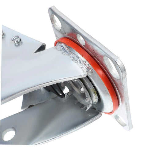 Heavy Duty 4 Inch Swivel Caster Bracket With Sure Grip Brake Lock and Quick Turn Wheel Frame showing durable steel mount design.