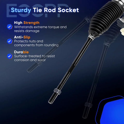 Sturdy Tie Rod Socket designed for high strength and durability, with anti-slip features for easy use and repair.