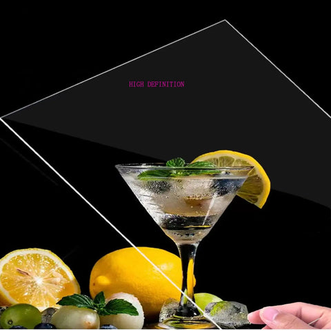 Clear Acrylic Display Box For Lego 76232 Airship Set, showing high clarity and scratch resistance with a cocktail and lemons