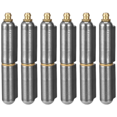 5 Pack Water Drop Gate Hinges For Metal Doors, Built-Tough Weld-On Steel Hinges With Copper Pad, Gray Finish, 0.51 x 0.63 x 3.15 in