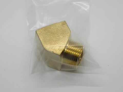 Brass NPT 45 Degree Street Elbow fitting in packaging
