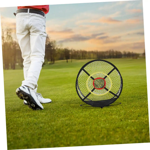 Dope Golf Chipping Net With Ball Return System And Hitting Mat For Backyard Practice Indoor Or Outdoor Use on grass