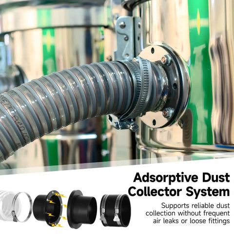 Byepica 8 Pcs 4 Inch Hose Dust Collection System With Couplers One To Multi Woodworking Tool Kit for airtight connection to machines.