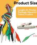 Crocodile Clip Test Lead Kit, 20 Pcs Dope Pro Grade Alligator Clips With Five Color Insulated Jumper Wires And Testing Probes
