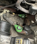 Close-up of gearbox with Plug And Play Manual Gearbox Shift Cable Linkage Bushing Repair Kit for Fiat 500 and Ford Vehicles