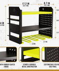 Heavy Duty Power Tool Organizer Wall Mount Rack Three Tier Steel Rock Solid Storage With Four Drill Slots Pegboard