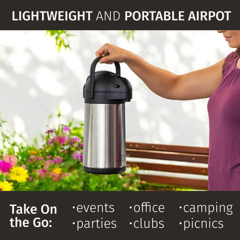 74 Ounce Thermal Coffee Carafe With Pump Keeps Drinks Hot Up To 12 Hours And Cold Up To 36 Hours Vacuum Insulated Stainless Steel