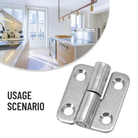Lifting Flag Hinge 37x33mm detachable removable hinge for doors cabinets; shown in a modern kitchen setting.