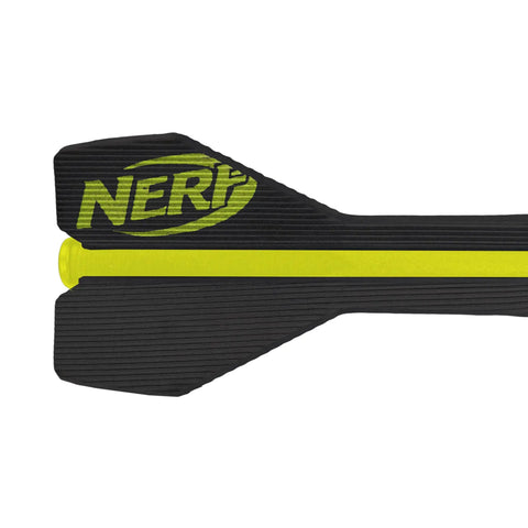 Close-up of the Vortex Aero Howler Foam Football With Mega Distance Passes Flight Tail featuring whistling design and foam material.