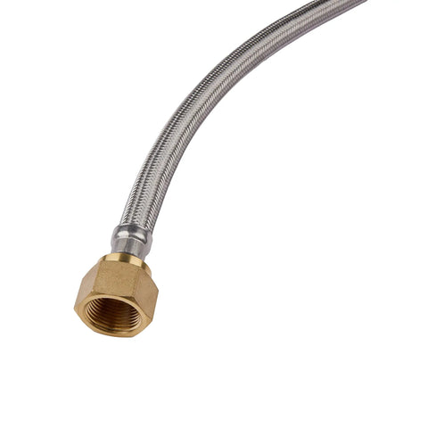 18 Inch Push Fit Ball Valve Flexible Water Heater Connector Three Quarter Inch FIP Copper PEX CPVC Braided Stainless Steel Hose