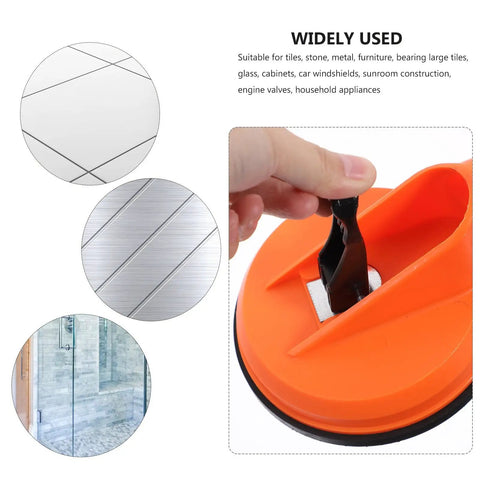 Heavy Duty Glass Suction Cup Tool With 2 Big Suckers For Tiling, Lifting Ceramic Or Rubber Up To 60kg Load Capacity showing handling and texture.