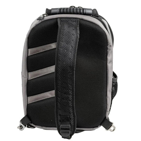 Pro Grade Sling Pack Tool Bag With 24 Pockets Dual Handles And Adjustable Shoulder Strap Fits Up To 13 Inch Laptop, back view