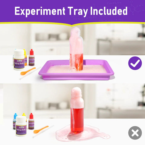 Science Kit With Over 60 To 155 Hands On Experiments And A Volcano STEM Lab featuring experiment tray and supplies