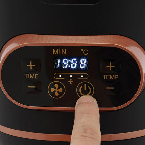 Absolute Game Changer Electric Coffee Bean Roaster With Smart Temperature Control And Three Fan Speeds 1500W settings panel with timer and temperature display