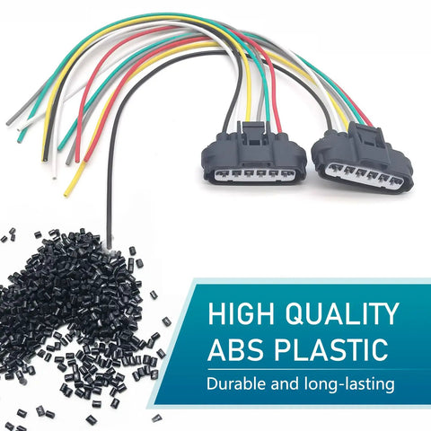Six Wire TPS Plug Kit With Six Plug Throttle Body Harness Receptacle For Most Cars Black DJ7045A