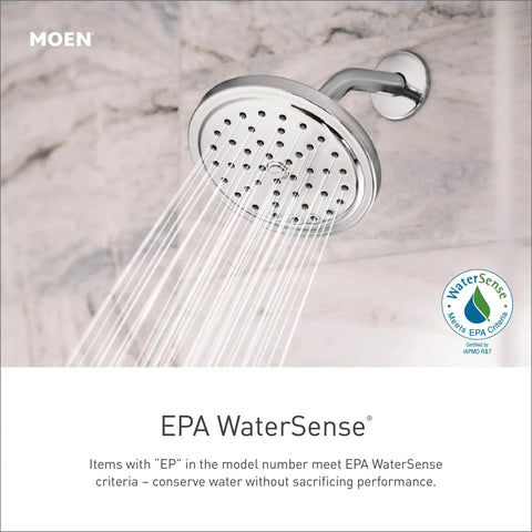 Chrome Eco-Performance Detachable Handheld Showerhead with water spraying, WaterSense label, wall-mounted