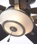 56 Inch Euclid Brushed Steel Ceiling Fan With LED Light Kit, showcasing modern geometric design and four-speed control.