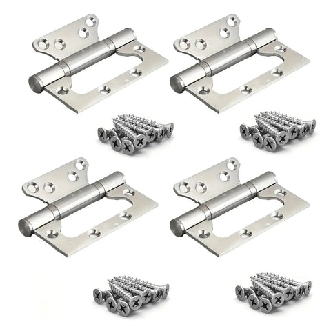 4 pack of silent heavy duty door hinges with screws for easy installation, featuring a durable design and smooth 360-degree rotation.